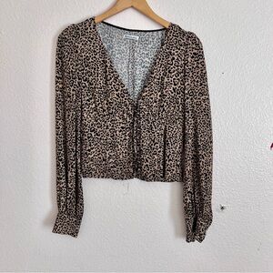 Reformation Leopard Print V-Neck Women's Top